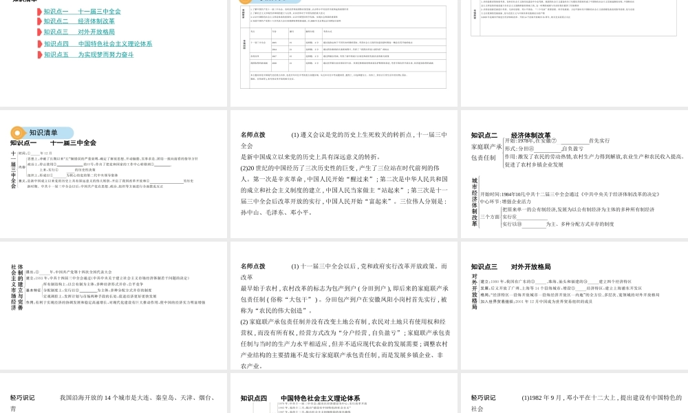 （河北专版）中考历史总复习 主题十一 中国特色的社会主义道路课件-人教版初中九年级全册历史课件