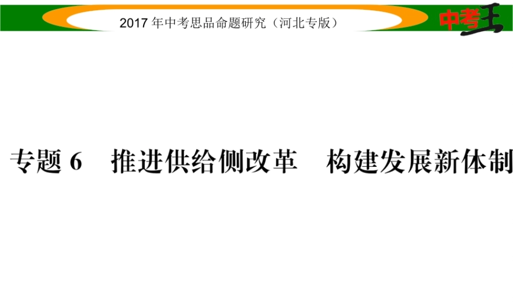（河北专版）中考政治总复习 热点专题攻略 专题6 推进供给侧改革 构建发展新体制课件-人教版初中九年级全册政治课件