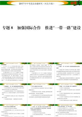 （河北专版）中考政治总复习 热点专题攻略 专题8 加强国际合作 推进“一带一路”建设课件-人教版初中九年级全册政治课件
