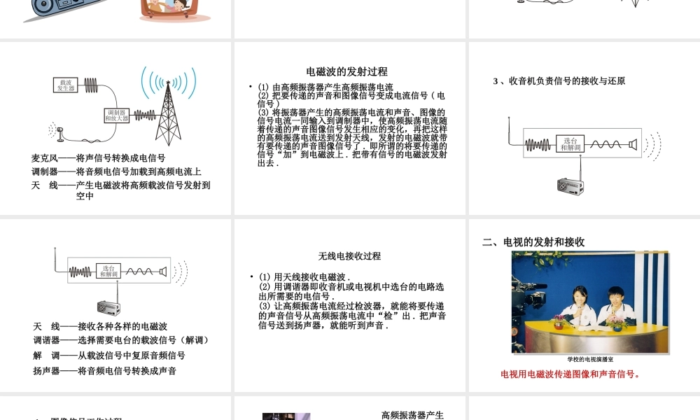 （黔西南地区）秋九年级物理全册 第21章 信息的传递 第3节 广播、电视和移动通信课件 （新版）新人教版-（新版）新人教版初中九年级全册物理课件