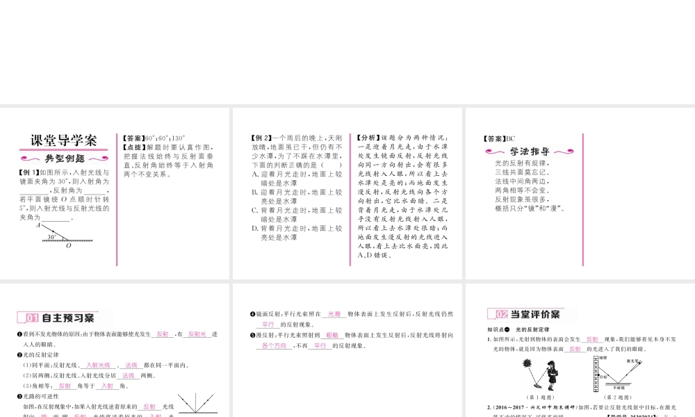 （黔西南地区）八年级物理上册 4.2 光的反射作业课件 （新版）新人教版-（新版）新人教版初中八年级上册物理课件
