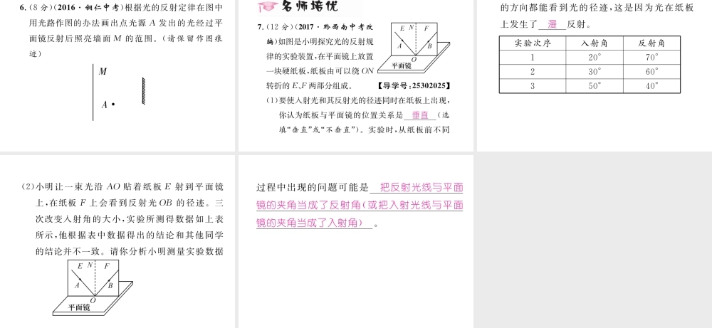 （黔西南地区）八年级物理上册 4.2 光的反射作业课件 （新版）新人教版-（新版）新人教版初中八年级上册物理课件