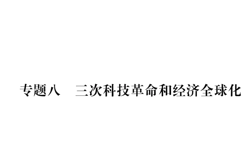 （河北专版）中考历史总复习 专题8 三次科技革命和经济全球化课件-人教版初中九年级全册历史课件