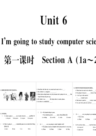 （黄冈专用）秋八年级英语上册 Unit 6 I’m going to study computer science（第1课时）课件 （新版）人教新目标版-（新版）人教新目标版初中八年级上册英语课件