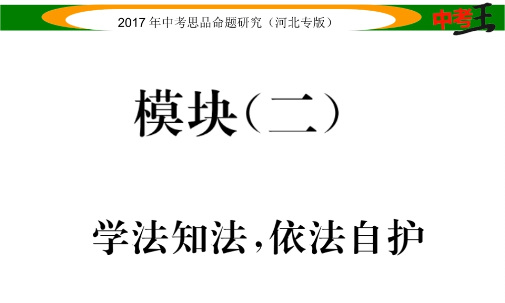 （河北专版）中考政治总复习 知识模块突破（二）学法知法 依法自护课件-人教版初中九年级全册政治课件