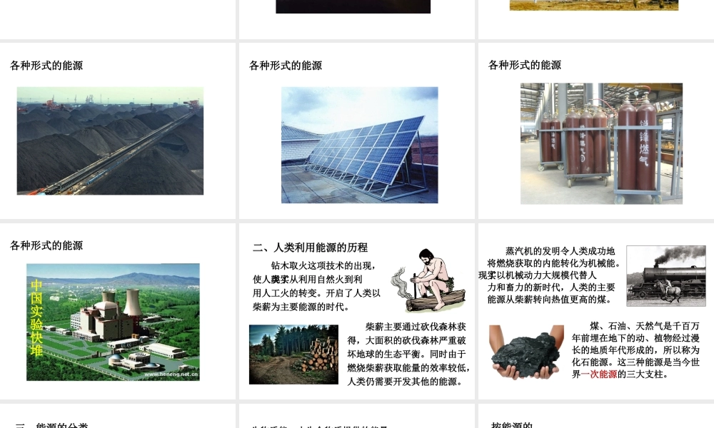 （黔西南地区）秋九年级物理全册 第22章 能源与可持续发展 第1节 能源教学课件 （新版）新人教版-（新版）新人教版初中九年级全册物理课件