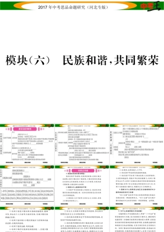 （河北专版）中考政治总复习 知识模块突破（六）民族和谐 共同繁荣课件-人教版初中九年级全册政治课件