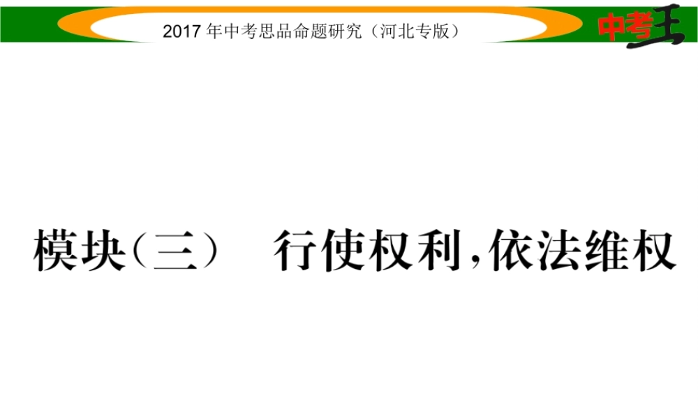 （河北专版）中考政治总复习 知识模块突破（三）行使权利 依法维权课件-人教版初中九年级全册政治课件