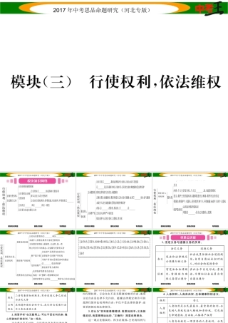 （河北专版）中考政治总复习 知识模块突破（三）行使权利 依法维权课件-人教版初中九年级全册政治课件