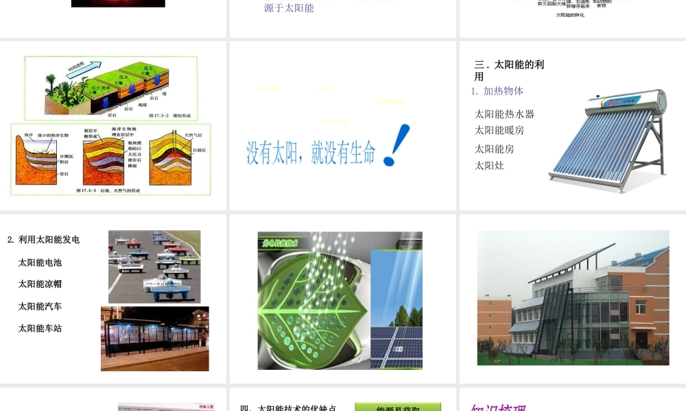 （黔西南地区）秋九年级物理全册 第22章 能源与可持续发展 第3节 太阳能教学课件 （新版）新人教版-（新版）新人教版初中九年级全册物理课件