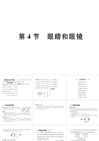 （黔西南地区）八年级物理上册 5.4 眼睛和眼镜作业课件 （新版）新人教版-（新版）新人教版初中八年级上册物理课件