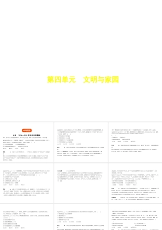 （河北专版）中考政治总复习 知晓国情 报效祖国 第四单元 文明与家园习题课件-人教版初中九年级全册政治课件