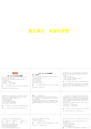 （河北专版）中考政治总复习 知晓国情 报效祖国 第五单元 和谐与梦想习题课件-人教版初中九年级全册政治课件