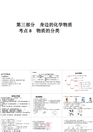 （高分突破 考前最后冲刺）2014届中考化学 考点8 物质的分类课件（中考导航+命题趋势+重难点突破）