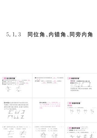（黔西南专版）春七年级数学下册 第5章 相交线与平行线 5.1.3 同位角、内错角、同旁内角作业课件 （新版）新人教版-（新版）新人教版初中七年级下册数学课件