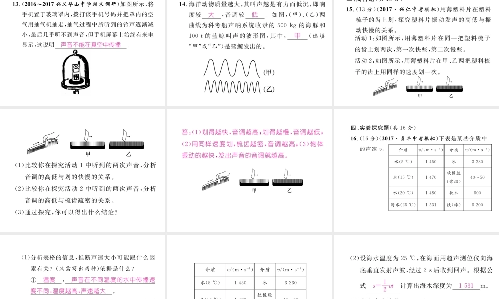 （黔西南地区）八年级物理上册 双休作业（二）课件 （新版）新人教版-（新版）新人教版初中八年级上册物理课件
