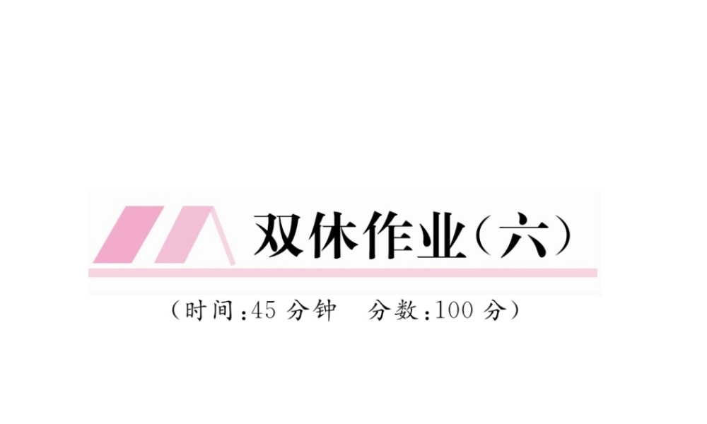 （黔西南地区）八年级物理上册 双休作业（六）课件 （新版）新人教版-（新版）新人教版初中八年级上册物理课件