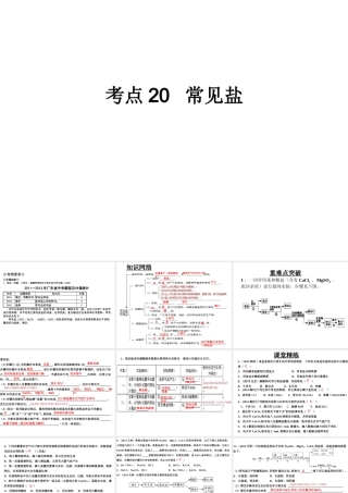 （高分突破 考前最后冲刺）2014届中考化学 考点20 常见盐课件（中考导航+命题趋势+重难点突破）
