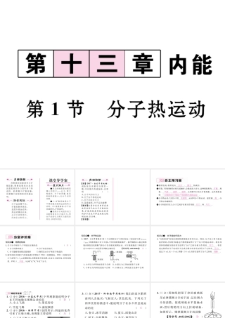 （黔西南地区）秋九年级物理全册 第13章 内能 第1节 分子的热运动习题课件 （新版）新人教版-（新版）新人教版初中九年级全册物理课件