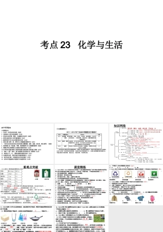 （高分突破 考前最后冲刺）2014届中考化学 考点23 化学与生活课件（中考导航+命题趋势+重难点突破）