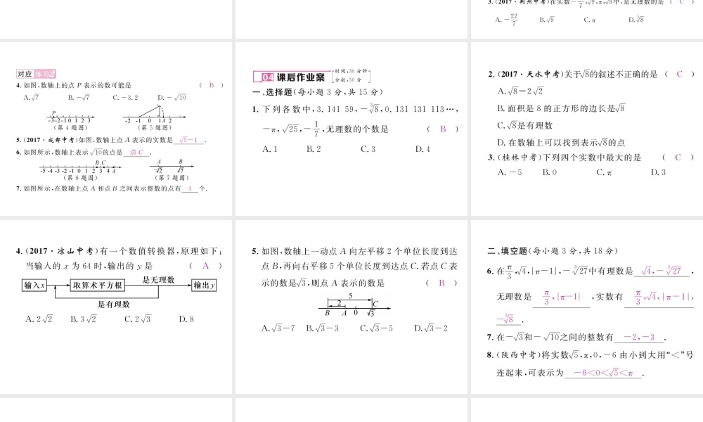 （黔西南专版）春七年级数学下册 第6章 实数 6.3 实数 第1课时 实数作业课件 （新版）新人教版-（新版）新人教版初中七年级下册数学课件