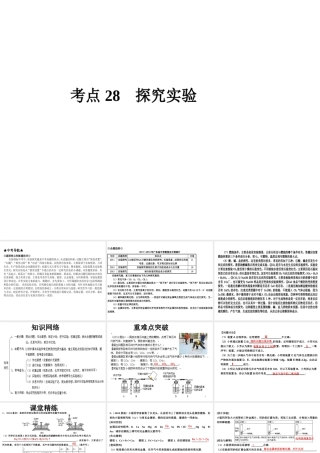 （高分突破 考前最后冲刺）2014届中考化学 考点28 探究实验课件（中考导航+命题趋势+重难点突破）