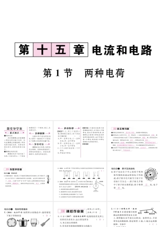 （黔西南地区）秋九年级物理全册 第15章 电流和电路 第1节 两种电荷习题课件 （新版）新人教版-（新版）新人教版初中九年级全册物理课件