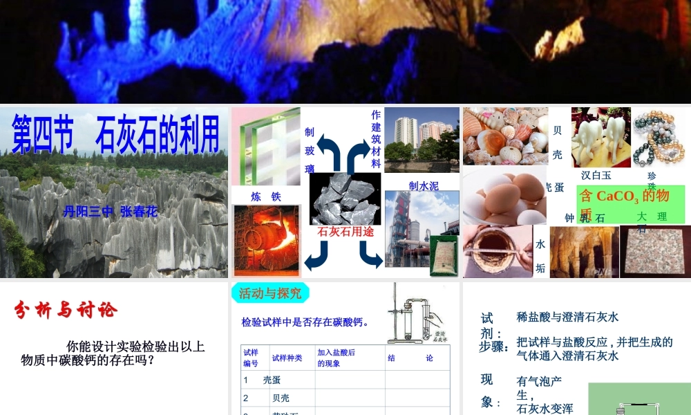 （骨干教师竞赛作品）初中化学 石灰石的利用课件2