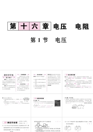 （黔西南地区）秋九年级物理全册 第16章 电压 电阻 第1节 电压习题课件 （新版）新人教版-（新版）新人教版初中九年级全册物理课件