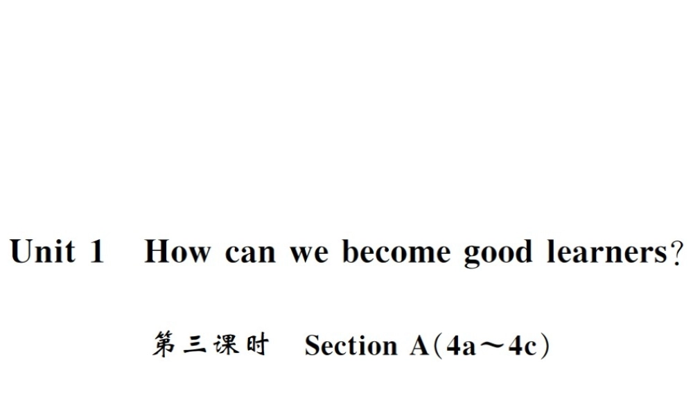 （黄冈专用）秋九年级英语全册 Unit 1 How can we become good learners（第3课时）习题课件 （新版）人教新目标版-（新版）人教新目标版初中九年级全册英语课件
