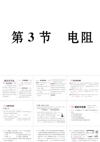 （黔西南地区）秋九年级物理全册 第16章 电压 电阻 第3节 电阻习题课件 （新版）新人教版-（新版）新人教版初中九年级全册物理课件