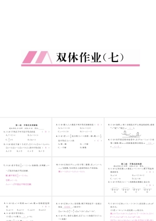 （黔西南专版）春七年级数学下册 双休作业（七）作业课件 （新版）新人教版-（新版）新人教版初中七年级下册数学课件