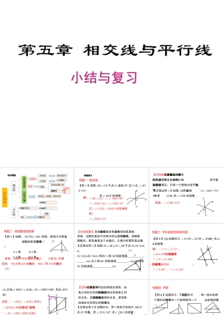 （黔西南专版）七年级数学下册 5 相交线与平行线小结与复习课件 （新版）新人教版-（新版）新人教版初中七年级下册数学课件
