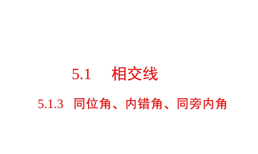 （黔西南专版）七年级数学下册 5.1 相交线 5.1.3 同位角、内错角、同旁内角课件 （新版）新人教版-（新版）新人教版初中七年级下册数学课件