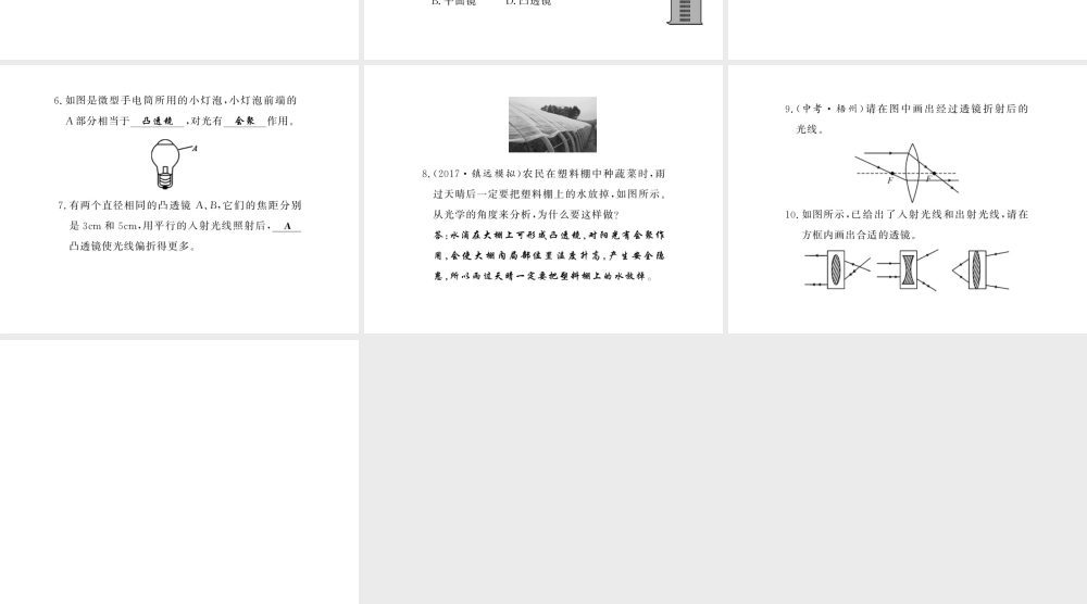 （黔东南专版）八年级物理上册 5.1 透镜习题课件 （新版）新人教版-（新版）新人教版初中八年级上册物理课件