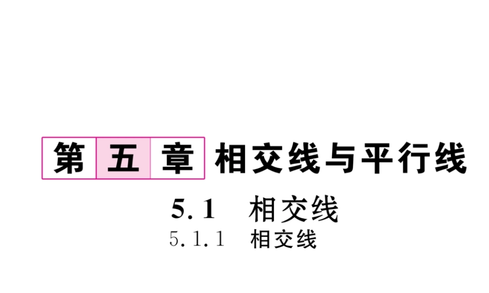 （黔西南专级数学下册 第5章 相交线与平行线 5.1.1 相交线作业课件 （新版）新人教版-（新版）新人教级下册数学课件