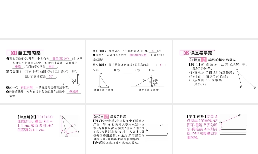 （黔西南专级数学下册 第5章 相交线与平行线 5.1.2 垂线作业课件 （新版）新人教版-（新版）新人教级下册数学课件