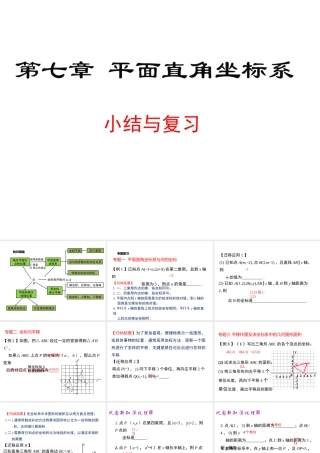（黔西南专版）七年级数学下册 7 平面直角坐标系小结与复习课件 （新版）新人教版-（新版）新人教版初中七年级下册数学课件