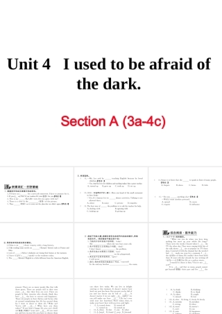 （黄冈专用）秋九年级英语全册 Unit 4 I used to be afraid of the dark Section A（3a-4c）习题讲评课件 （新版）人教新目标版-（新版）人教新目标版初中九年级全册英语课件