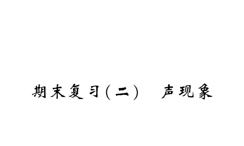 （黔东南专版）八年级物理上册 期末复习二 声现象习题课件 （新版）新人教版-（新版）新人教版初中八年级上册物理课件