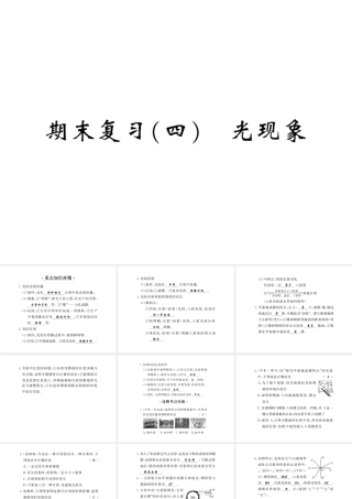 （黔东南专版）八年级物理上册 期末复习四 光现象习题课件 （新版）新人教版-（新版）新人教版初中八年级上册物理课件