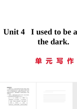 （黄冈专用）秋九年级英语全册 Unit 4 I used to be afraid of the dark写作习题讲评课件 （新版）人教新目标版-（新版）人教新目标版初中九年级全册英语课件