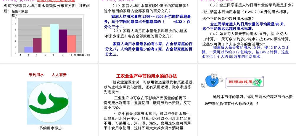 （黔西南专版）七年级数学下册 10.3 课题学习 从数据谈节水课件 （新版）新人教版-（新版）新人教版初中七年级下册数学课件