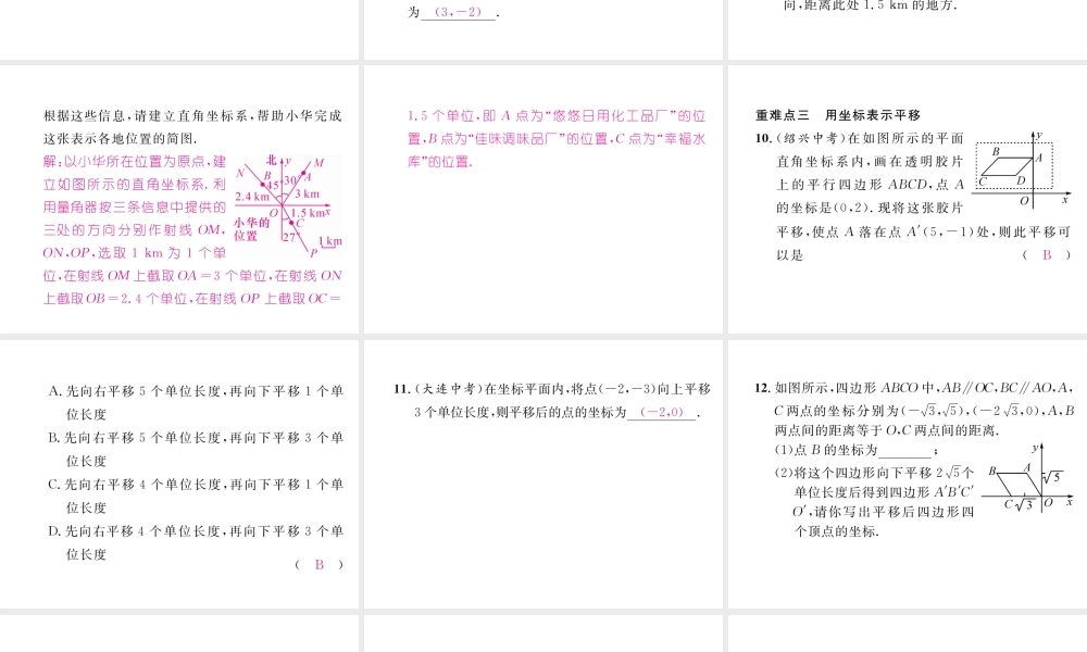（黔西南专级数学下册 第7章 平面直角坐标系本章重难点突破作业课件 （新版）新人教版-（新版）新人教级下册数学课件