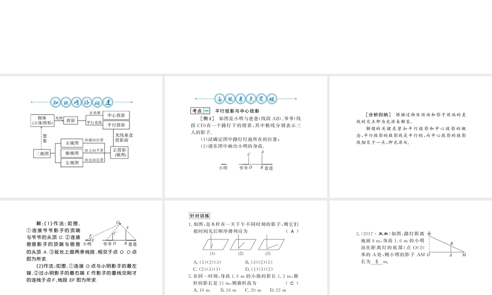 （黔东南专级数学下册 第29章 投影与视图整理与复习习题课件 （新版）新人教版-（新版）新人教级下册数学课件