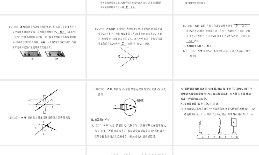 （黔东南专用）秋八年级物理上册 第五章 透镜及其应用测评卷习题课件 （新版）新人教版-（新版）新人教版初中八年级上册物理课件