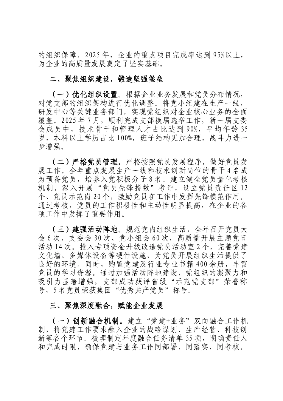 国企党支部书记2025年度抓基层党建工作述职报告_第2页