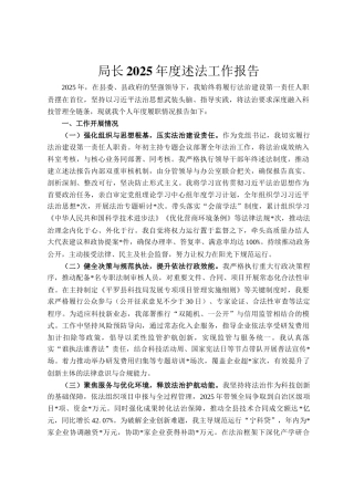 局长2025年度述法工作报告