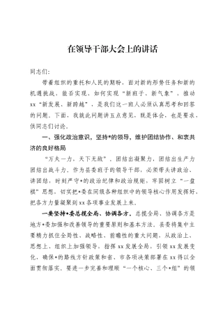 领导干部大会讲话