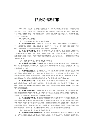 民政局情况汇报